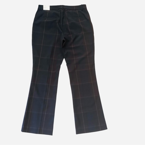 NWT! Express Columnist Dark Blue Plaid Barely Boot High Rise Pants in 12 Short - Picture 7 of 10